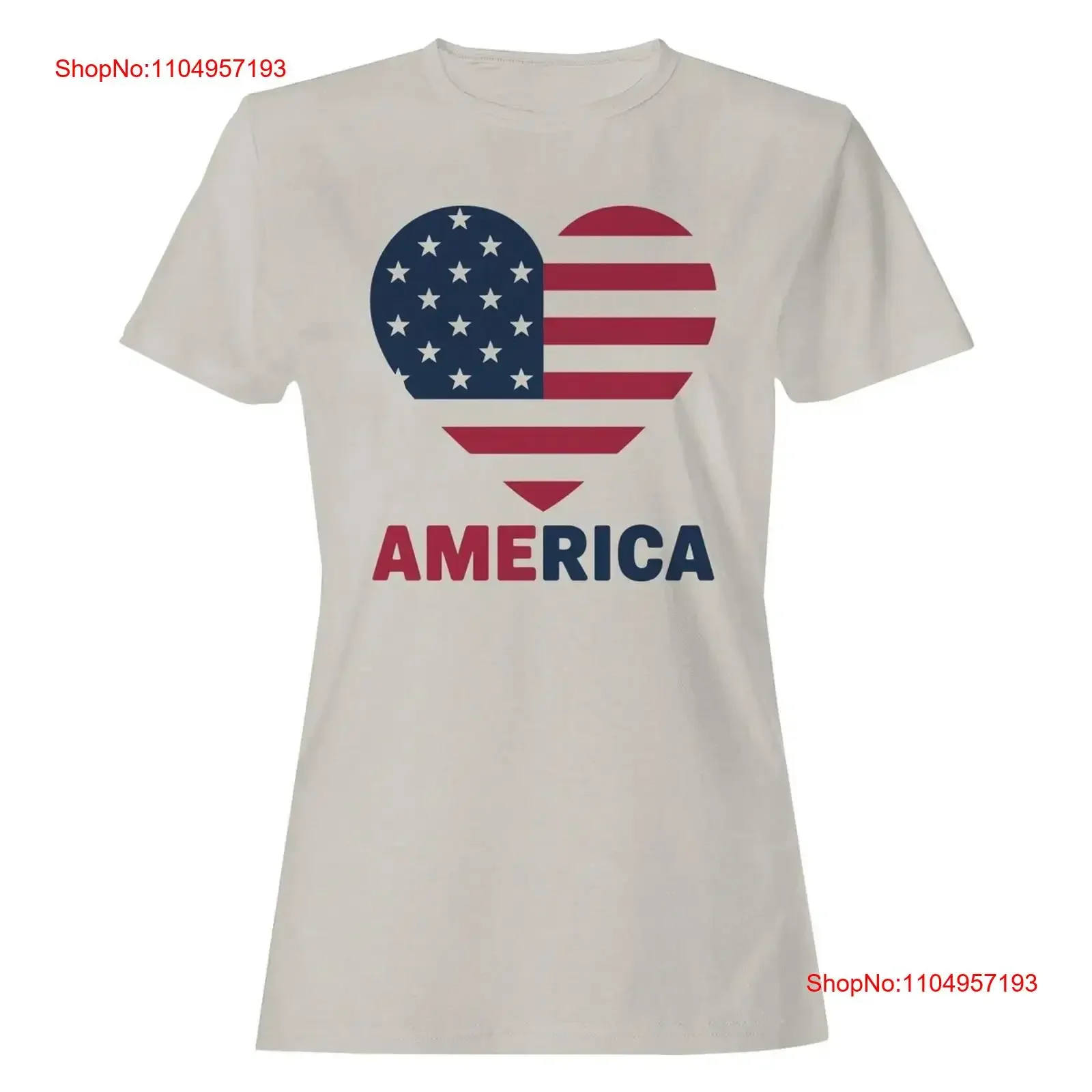 

Patriotic Heart USA Flag Women's T shirt vintage Washed Top For Everyday Wear Comfortable Casual homme fashion Versatile Soft