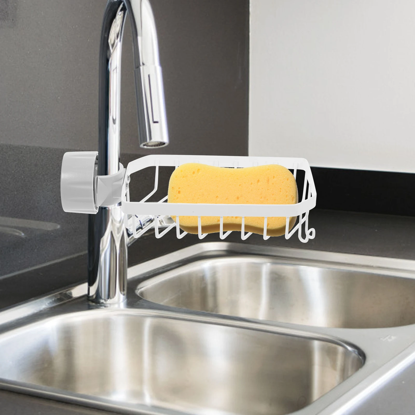 

Stainless Steel Sink ganizer Rack Kitchen Accessories Sponge Holder Faucet Draining St Multi Functional Clean Tool Storage Shelf
