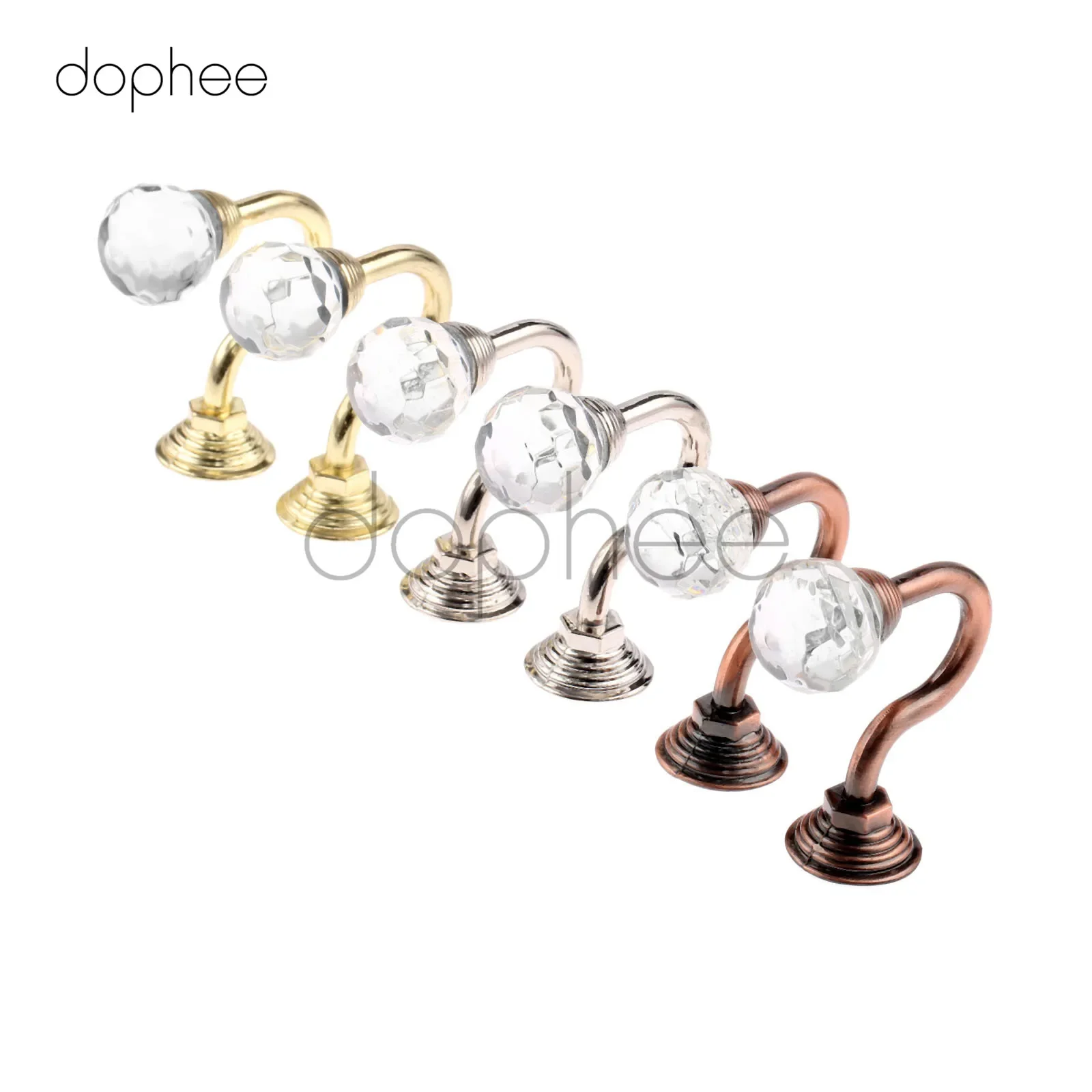 

dophee 2pcs Round Crystal Curtain Hooks Wall Mounted Home Decor Curtain Tieback Accessories With Screws 3 Colors Home Decoration