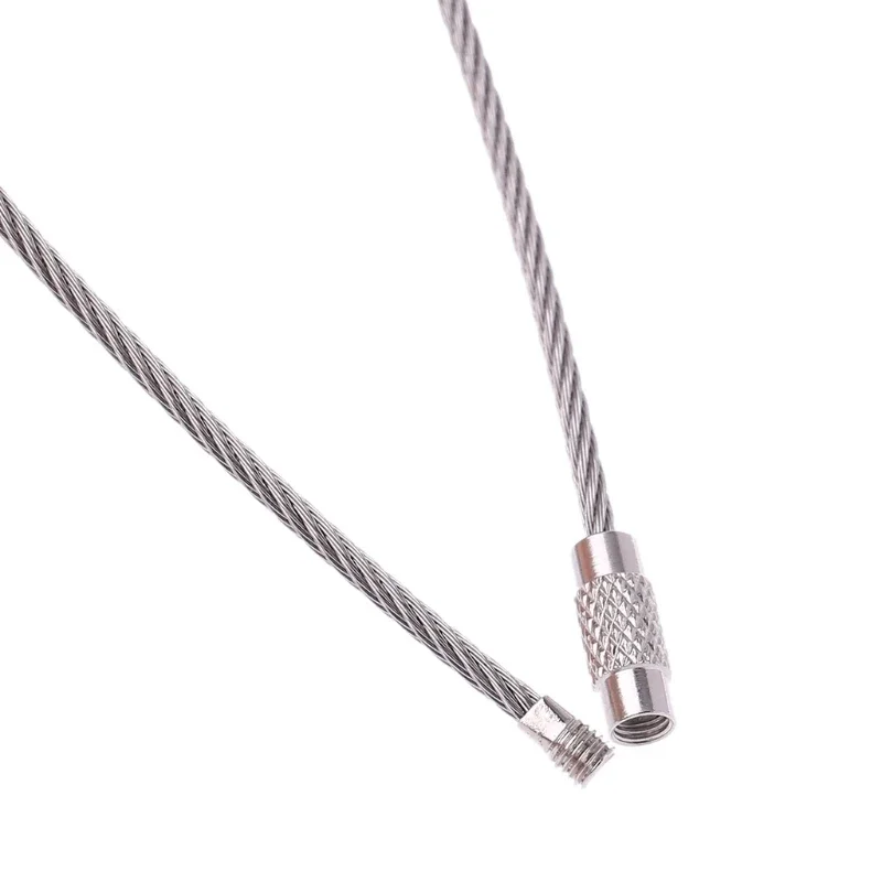 Multi Size Silver Color Keyring Stainless Wire Hole Cable for Key Ring Round