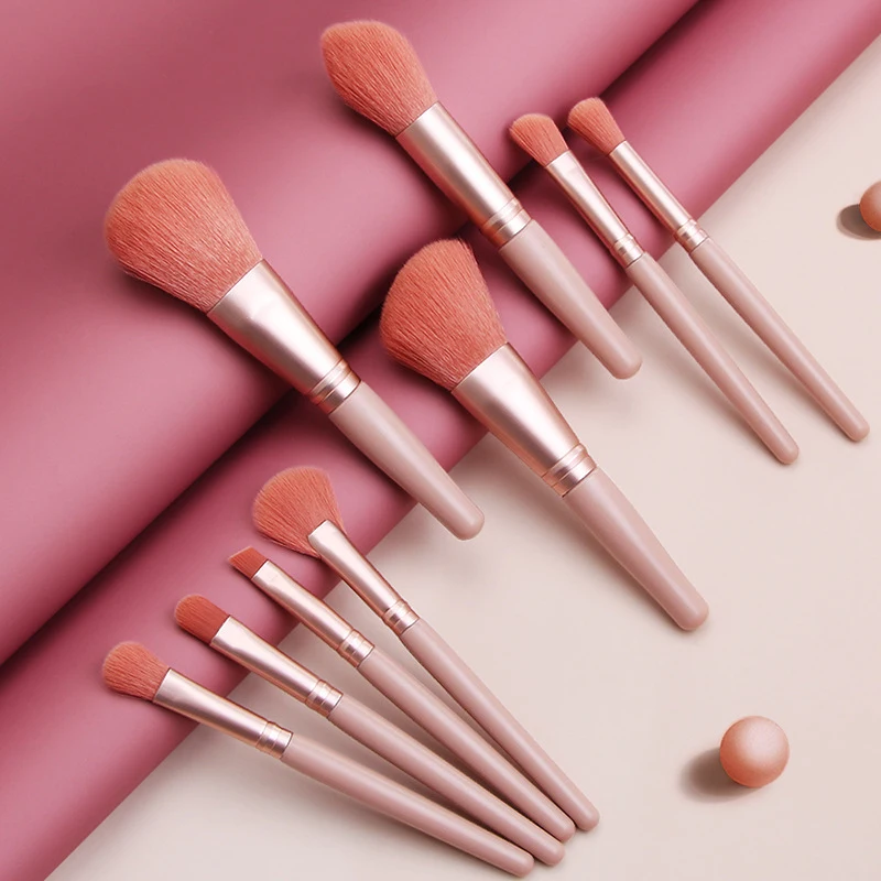 9Pcs Professional Makeup Brush Set with 5pcs Mini Sponge for Makeup Sets Foundation Powder Blusher Cosmetic Make Up Tool