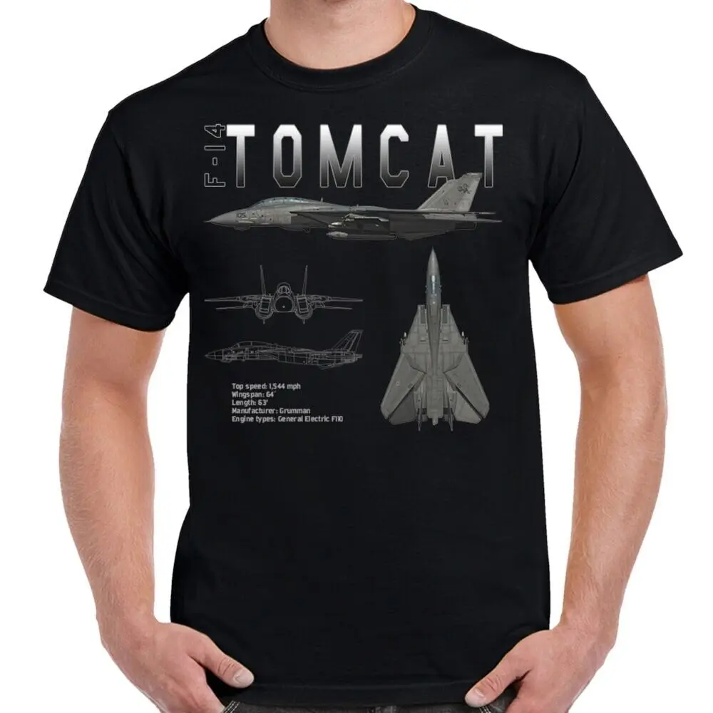 F-14 Tomcat Schematic Design T-Shirt Y2K tops Unisex Summer Short Sleeve