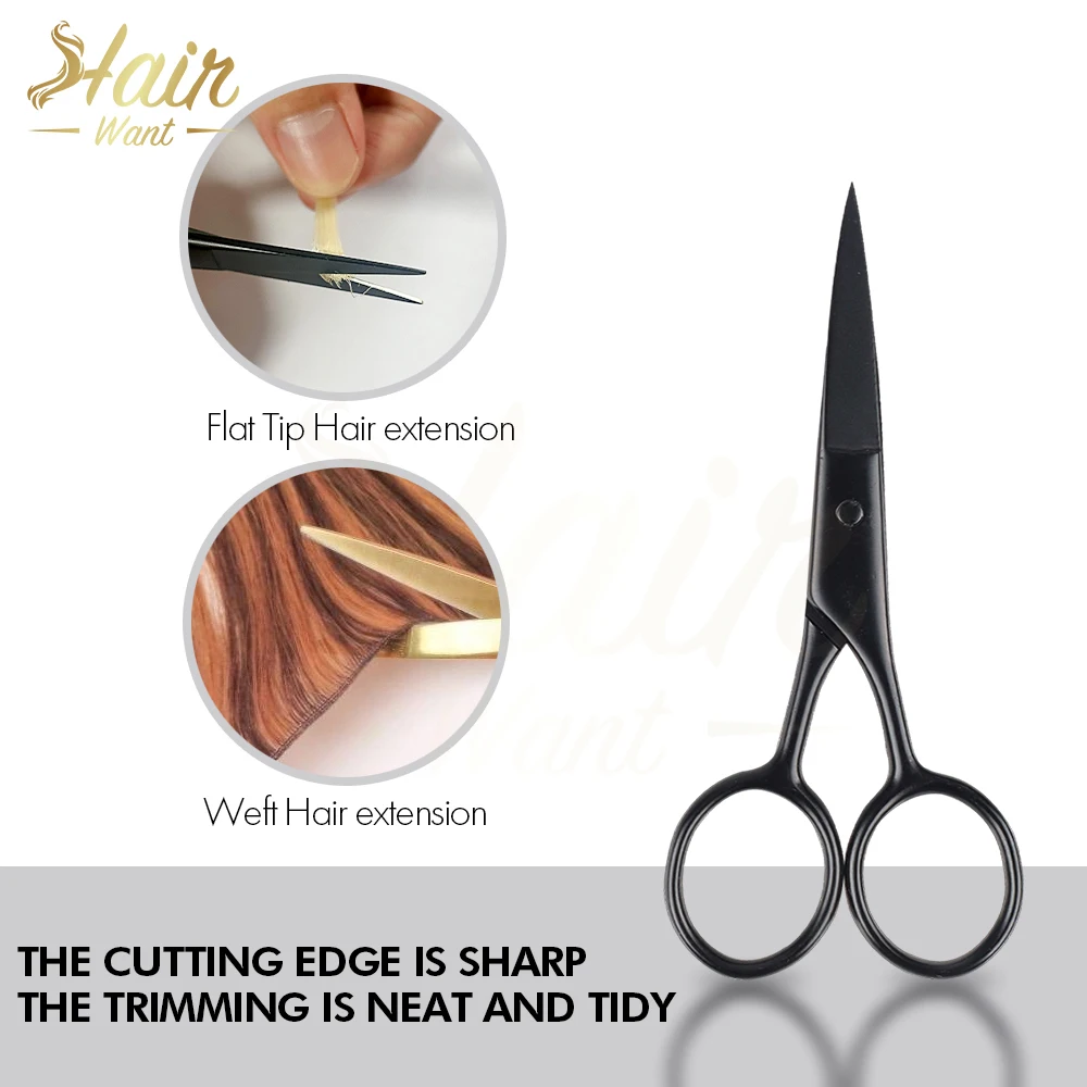 Hair Want Stainless Steel Curved Needles C Type Multifunctional Scissors With Hair Clips For Sewing Weft Extensions Tools