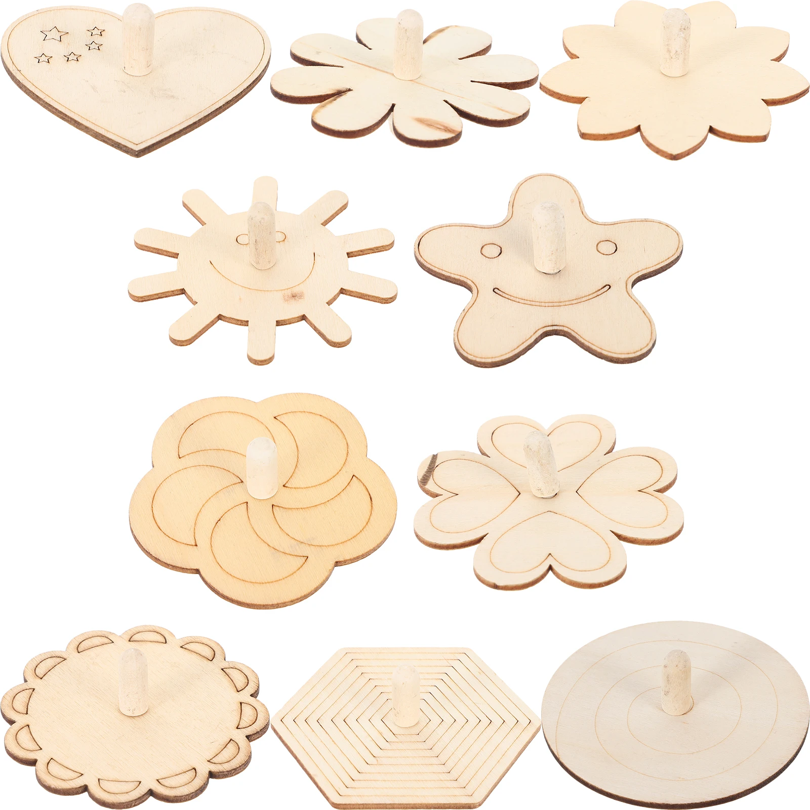 

10 Pcs Drawing Gyro Set Kids Toy Toys for Toddlers Manual Funny Handicraft Children Wooden DIY