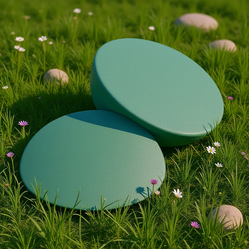 

2pcs Simulated Round Floral Foam Half for Weddings Dry Wet Resin Green Artificial Flower Arrangement Plant Decor