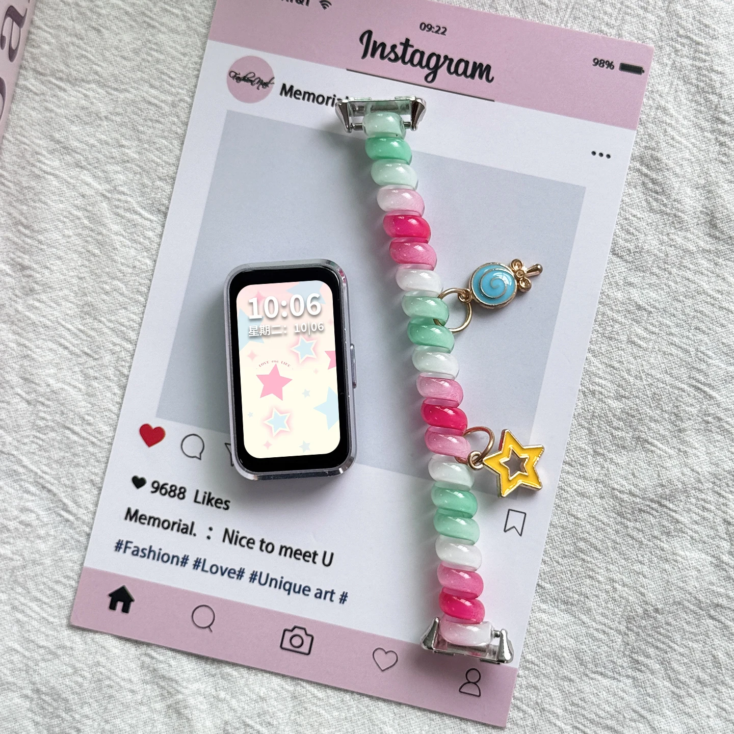 For Huawei Band 8 9 10 NFC strap Accessories Adjustable Loop elastic Cute Scrunchie Brecelet for huawei band 10 9 8 wristbelt
