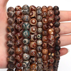 8/10mm Natural Stone Beads Vintage DZI Agate Round Loose Spacer Bead for Jewelry Making DIY Bracelets Necklace Accessories