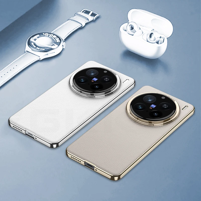 GKK Original Case For Vivo X200 Pro Mini Luxury Plating Plain Leather Camera Protective Hard Cover For Vivo X200 Pro Mini Case