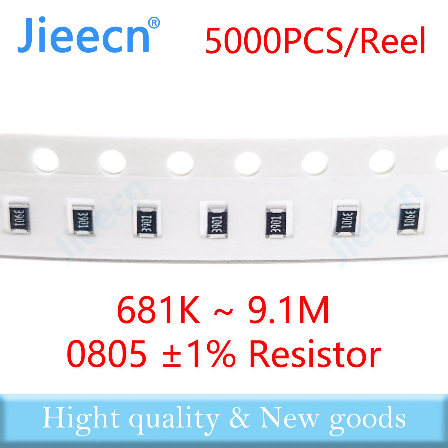 

Jieecn 5000PCS 0805 F 1% SMD Resistor 681K-9.1M 1/8W 715K 820K 1M 976K 2M 698K 681K 750K 806K 866K 910K 2.2M 3M 5.1M ohm 2012