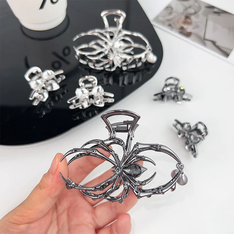 Metal Spider Tassel Hollow Hair Clip Women's Plate Hair Large Grab Clip Personalised Girl Hair Clip Fashion Hair Accessories