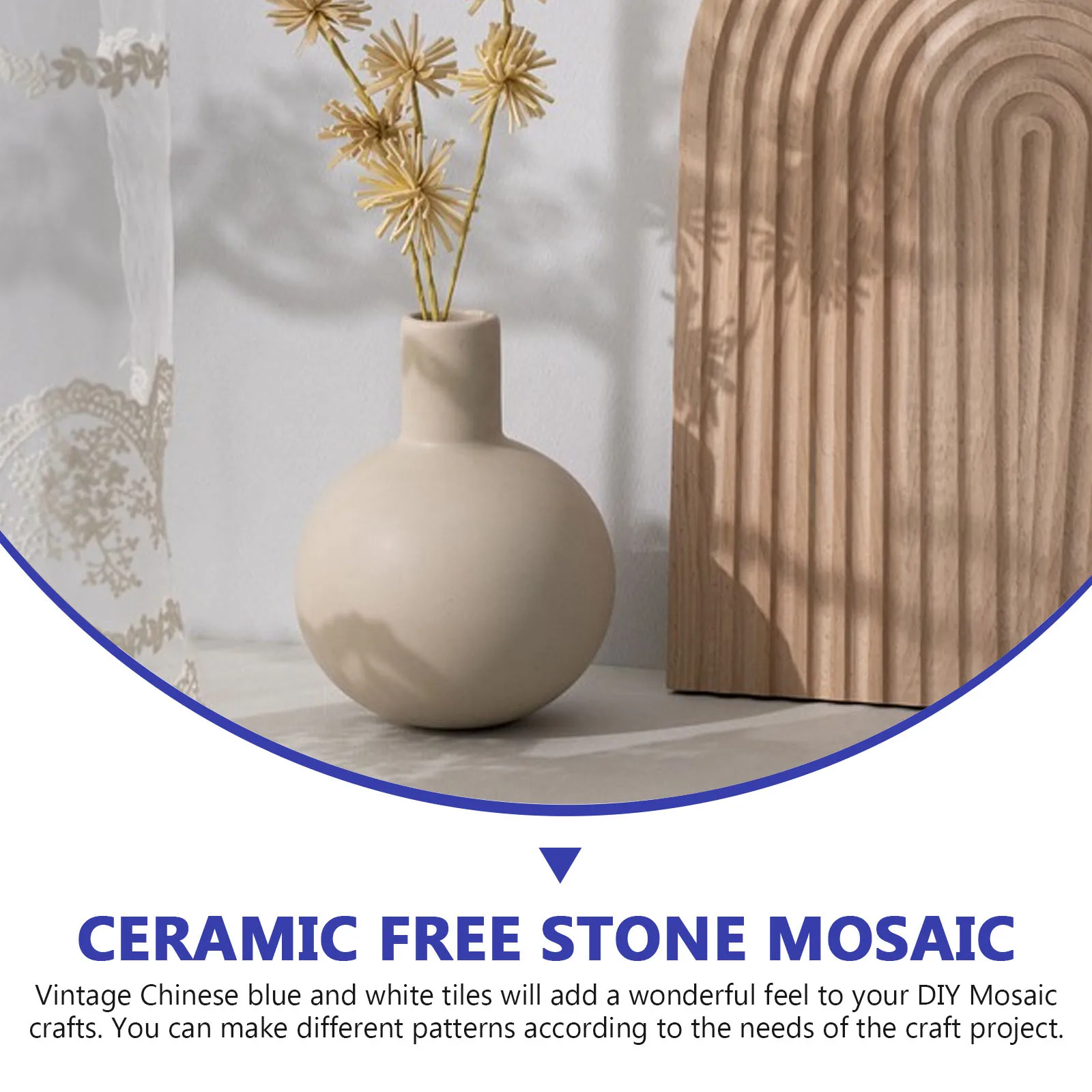 

1 Bag Ceramic Mosaic Tiles Blue and White Porcelain Craft DIY Pieces for Home Decor Wall Art Kitchen Bathroom Floor Decoration