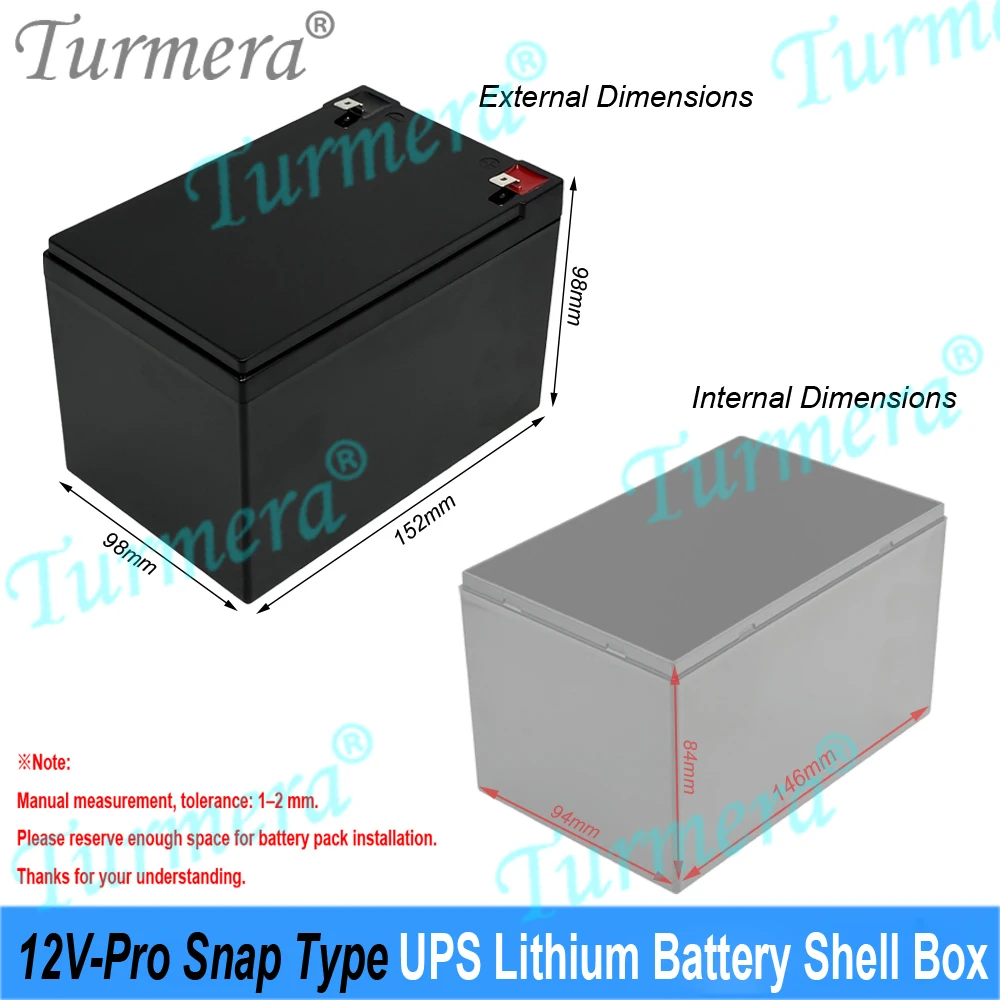 Turmera DIY 12V Pro Battery Box 18650 3S9P 40A BMS Set Voltage Capacity Displayer 2*USB 5V Power Bank Controllable Dual-Channel