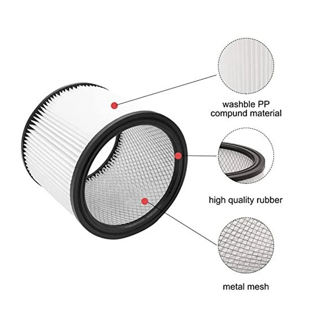 Replacement Filter Accessories for Shop Vac Vacuum Cleaners 90304/90350, Suitable for Most Shop Vac Dry and Wet Vacuum Cleaners