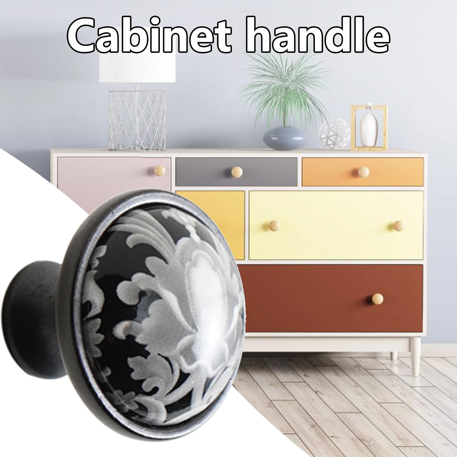 مقابض أبواب الخزانة المطبوعة الرجعية مقبض مريح خفيف الوزن سهل التركيب ومناسب لأدراج خزانة الأبواب