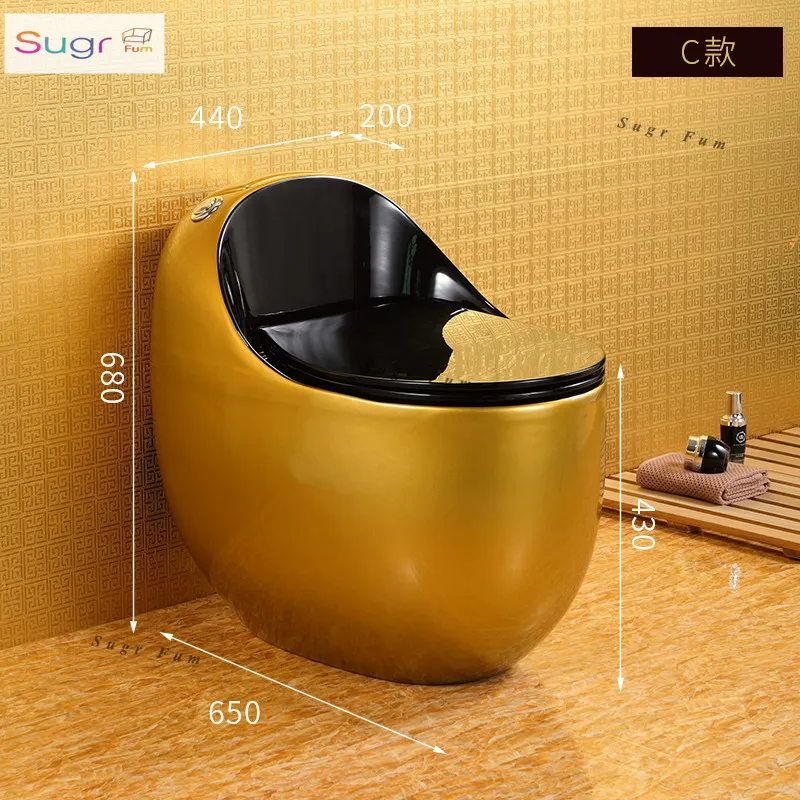 Personalized local tyrant gold flush toilet creative color toilet deodorant ceramic silent toilet siphon 9.0