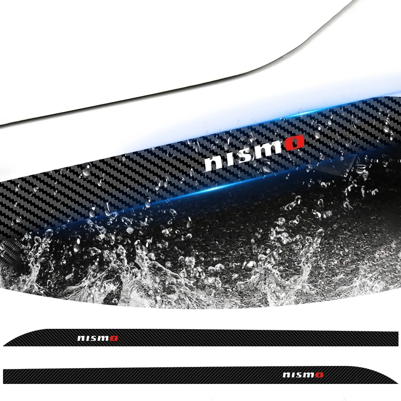 

Side Skirt Sill Stripe Body Stickers Black/Carbon Fiber Car Decals For Nissan Nismo Emblem R34 GTR Tiida Sylphy Teana X-trail