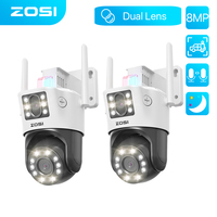 ZOSI C298 Max 4K Dual-Lens(2x4MP) WiFi PTZ Security Camera Outdoor Ultra-Wide Angle 8X Hybrid Zoom Face/Car Detect 8MP IP Cam