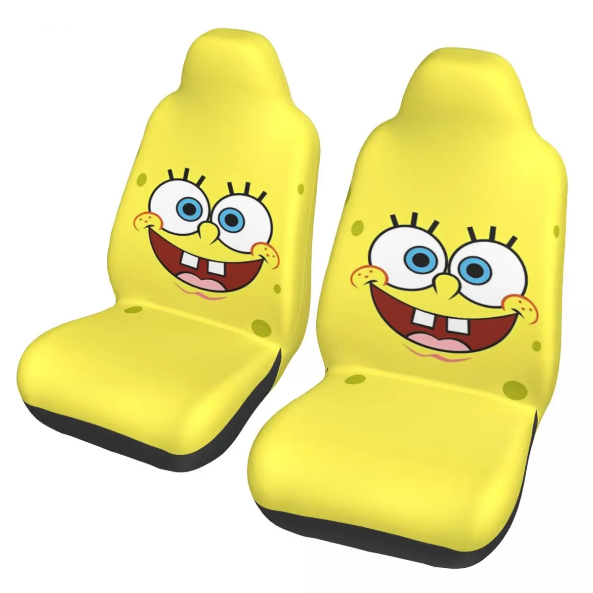 SpongeBobed Anime Cartoon 2 Front Car Seat Covers for Cars Truck Sedan SUV Durable Bucket Seats Cover