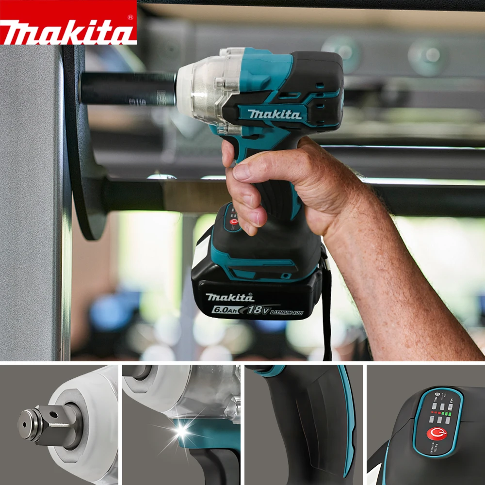 Makita DTW285 Impact Wrench Machine Brushless Cordless Electric Wrench High Torque Rechargable Tool with Makita 18V Battery