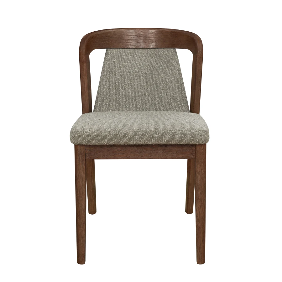 Upholstered Backrest Armless Dining Chairs Walnut+Light Brown Padded Seat