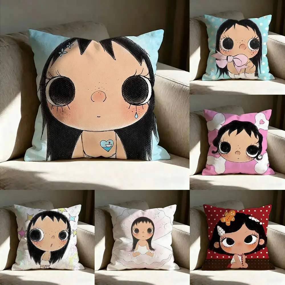 

Yuyus Freckle-eyed Cutie Various Sizes Square Pillow Case For Car Home Bedchamber Decor