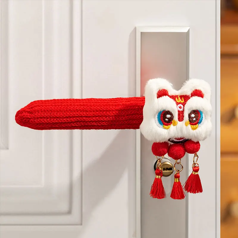

2026New Year Decorations Door Handle Covers Xmas Home Anti-collision Doorknob Protective Covers For Merry Christmas Pendant Gift