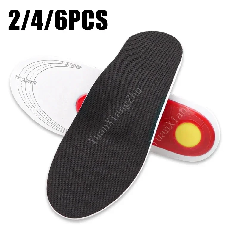 2/4/6Pcs Arch Support Plantar Fasciitis Foot Shoes Insoles Orthopedic Insole for Feet Men Women EVA Shock Absorbing Shoe Pads