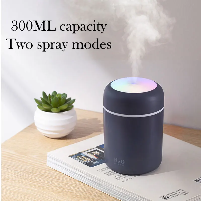 Air Humidifier Portable Mini USB Aroma Diffuser With Cool Mist For Bedroom for Home Car Plants Purifier Humificador 300ml H2O