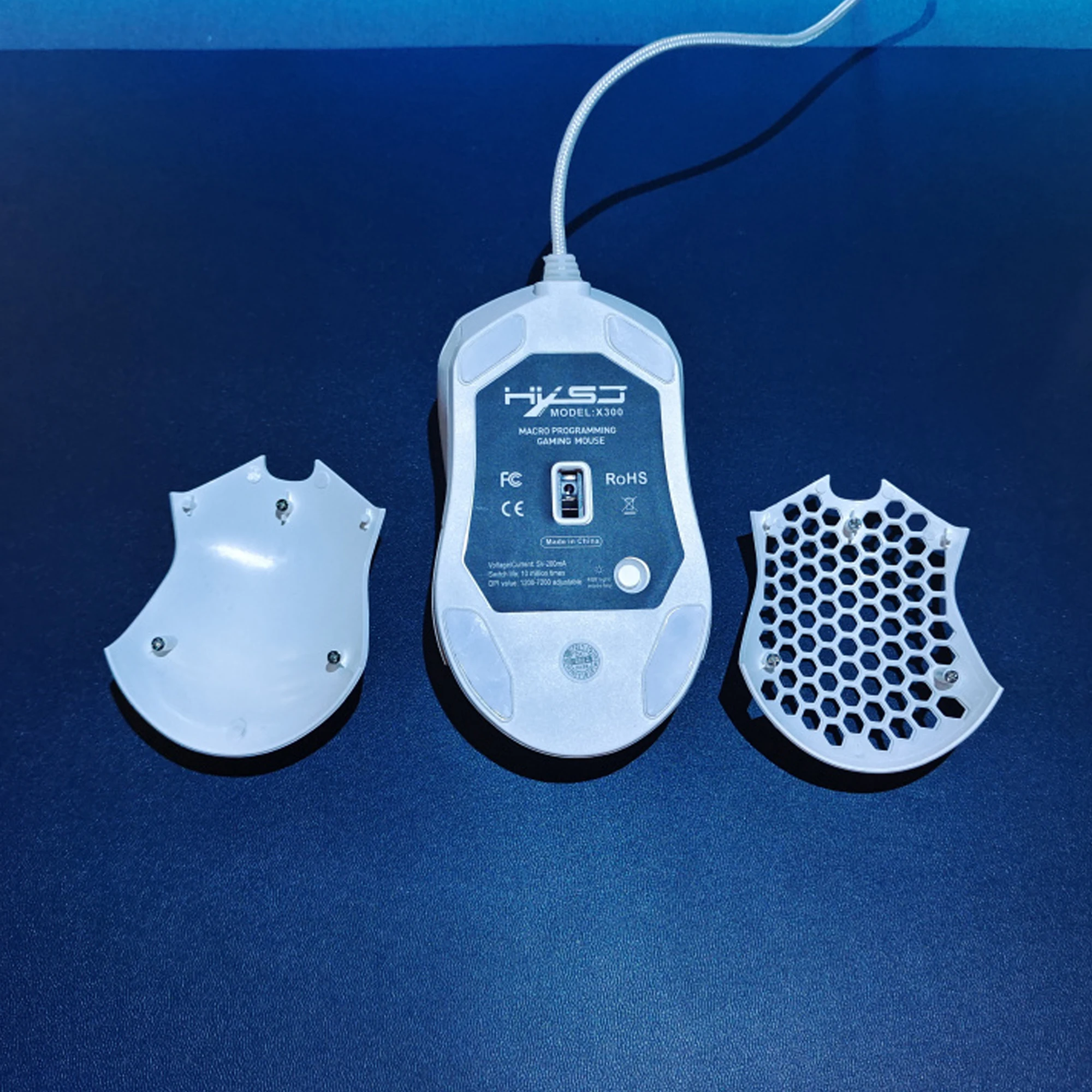 ماوس الألعاب RGB الخلفية جديلة 7200CPI غطاء خلفي قابل للتعديل قابل للاستبدال المنزل البصرية USB السلكية لعبة ماوس
