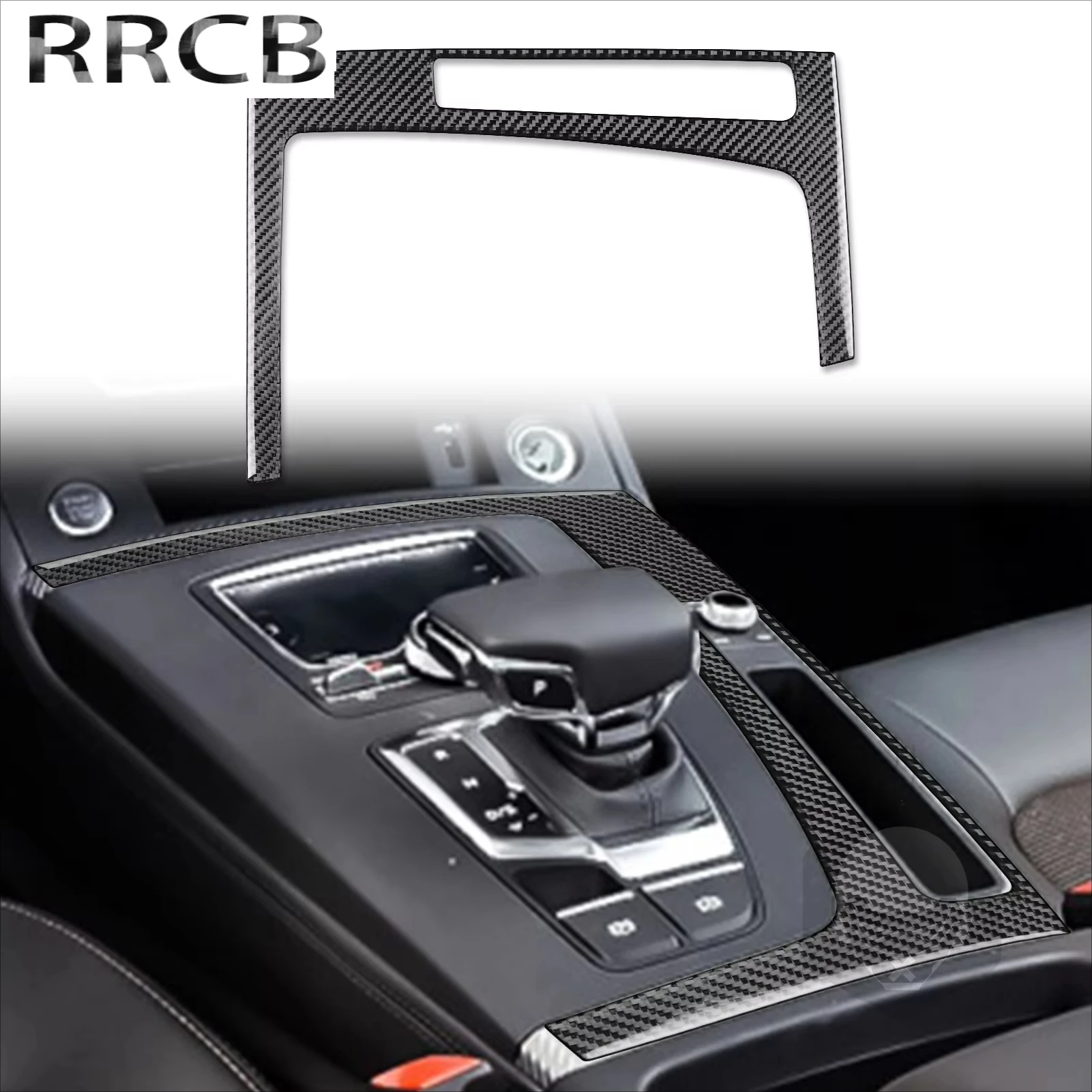 

For Audi Q5L 2018 2019 2020 Carbon Fiber Center Console Gear Shift Frame Accessories Interior Car Cover Tuning Stickers Trims