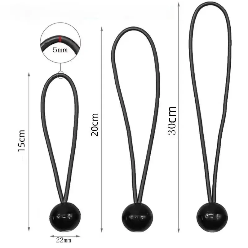 

10pcs Bungee Ball Tarps Canvas Tarpaulin Flagpole Ties Cord Ends Elastic Rope Lace Fixed Boat Pole Camping Tent Accessories
