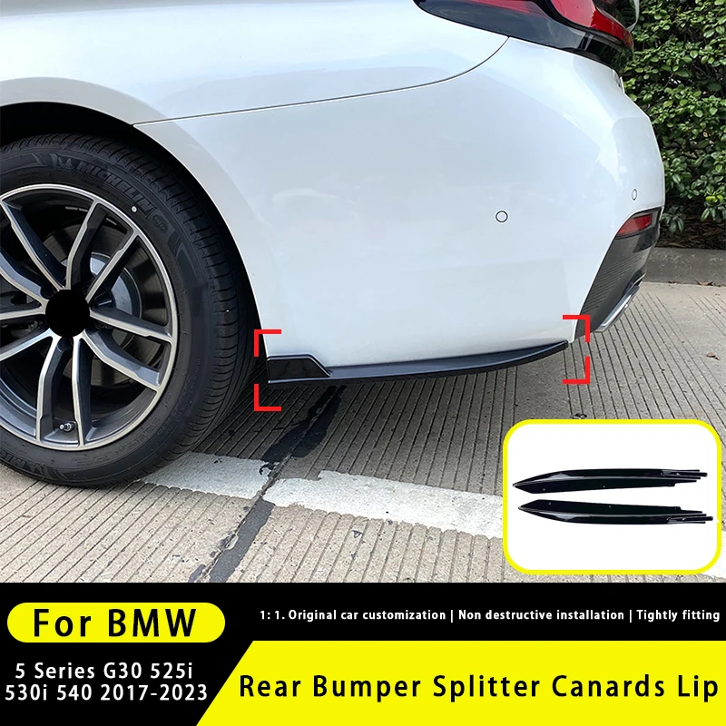 

Car Rear Bumper Splitter Canards Lip Spoiler Diffuser Side Trim Cover Car Body Kit For BMW 5 Series G30 525i 530i 540i 2017-2023