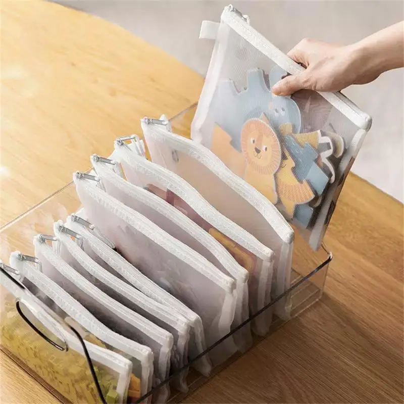 Mesh Zipper Storage Bag School Office Supplies Toy Storage Bag Multipurpose For Small Toys Travel Storage Bag Home Organizer