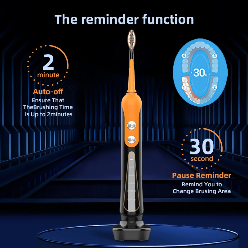 SUBORT S9 Sonic Electric Toothbrush Cordless USB Rechargeable Whitening Toothbrush Waterproof Ultrasonic Automatic Tooth Brush