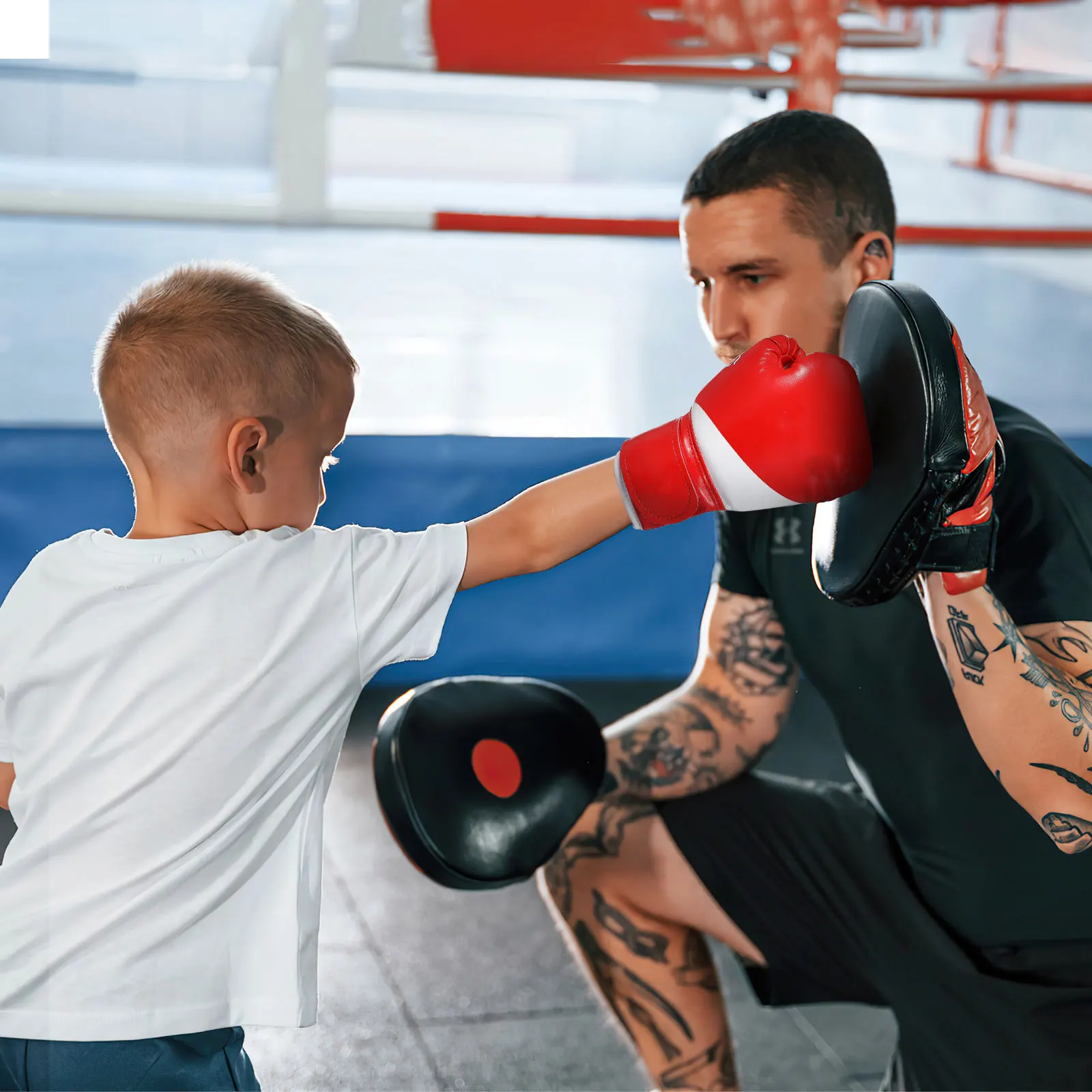 

Kids Boxing Gloves Youth Fight Training Equipment with Padding Protection for Boys Girls Blue Color Adjustable Closure