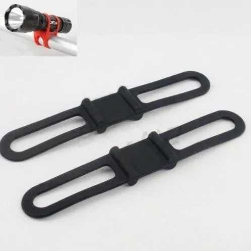 1/5/10pcs Cycling Light Holder Bicycle Handlebar Silicone Strap Band Phone Fixing Elastic Tie Rope Torch Flashlight Bandages