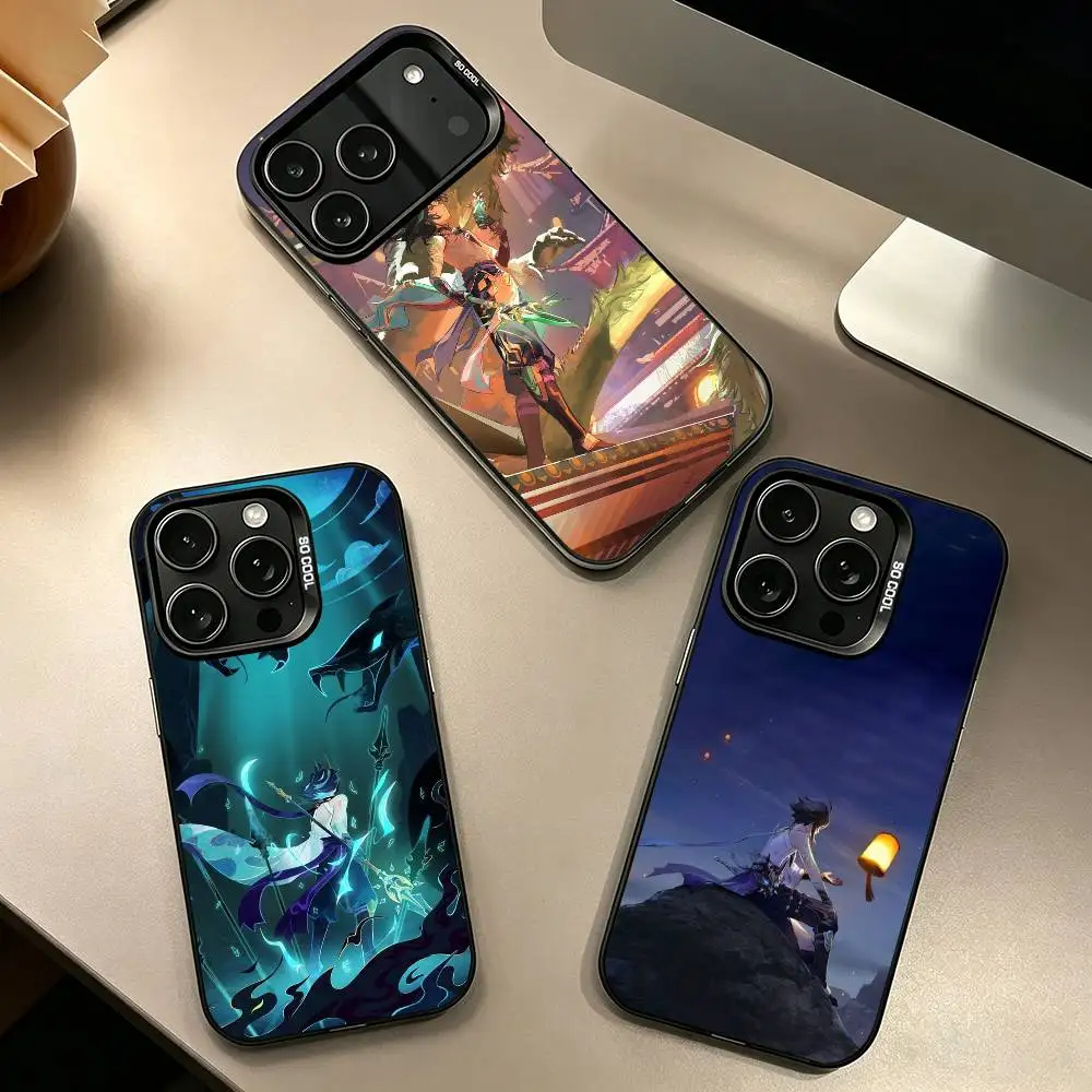 

Game Xiao G-Genshins Impact Phone Case For iPhone 17,16,15,14,13,12,11 Plus,Pro Max,XS,Colorful Silver Black Cover