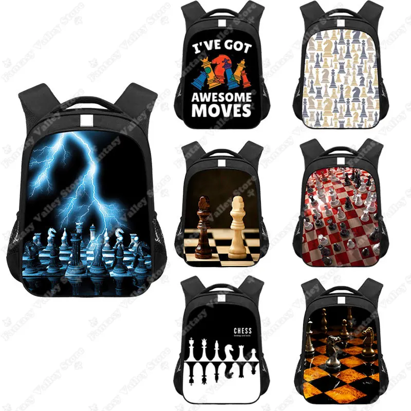 Mochila con estampado de juego de jugador de ajedrez para adolescentes, bonita mochila escolar para niños, mochila para comprobar, mochila para ordenador portátil, mochila