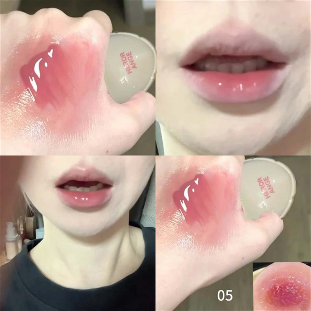 الحب شكل عصير مرآة لامعة الشفاه وصمة عار توليب الوردي تألق تينت غير لزجة دائم الشفاه والخد 2 في 1 ملمع الشفاه الجمال ماكياج هدية