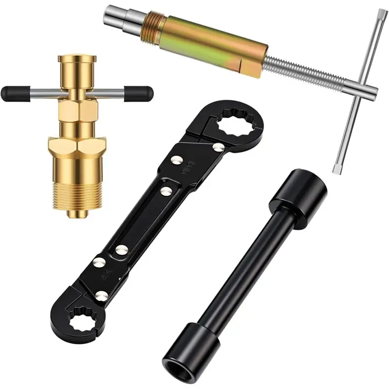 

AT02-4 Pcs Angle Stop Wrench Kit Plumbing Tool Angle Stop Wrench Ferrule Removal Tool