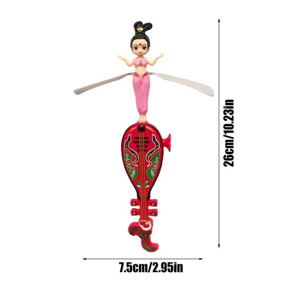 Creative Dancers Flying Dolls Disc Fairy Spinner Toy Fairy Flyer PP Flying Disc Toy Cartoon Pipa Pull String Toy Holidays