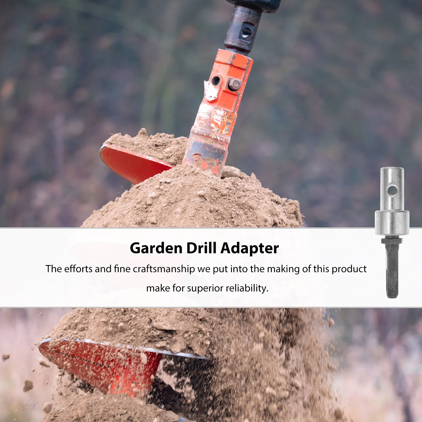 Electric Hammer Drill Rod Adapter Auger Garden Auger Power Drill Converter Heavy Duty Steel Heat Treated Wear