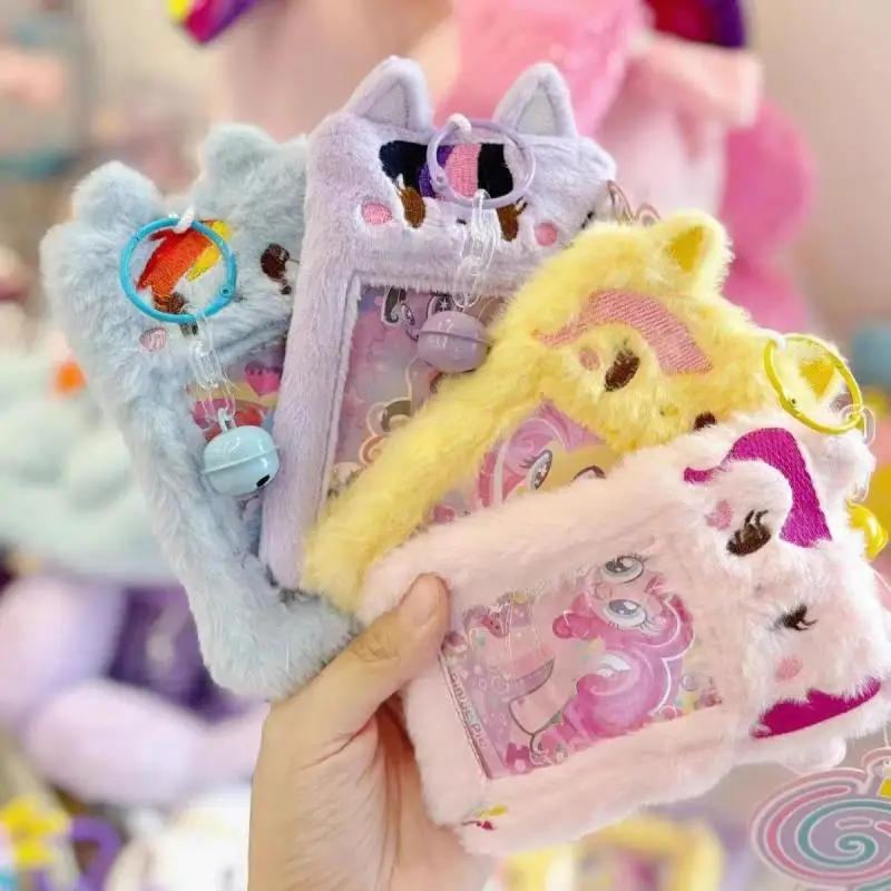 My Little Pony Keychain Plush Toys Id Card Holder Anime Cartoon Holder Pinkie Pie Backpack Pendant Accessories Birthday Gift