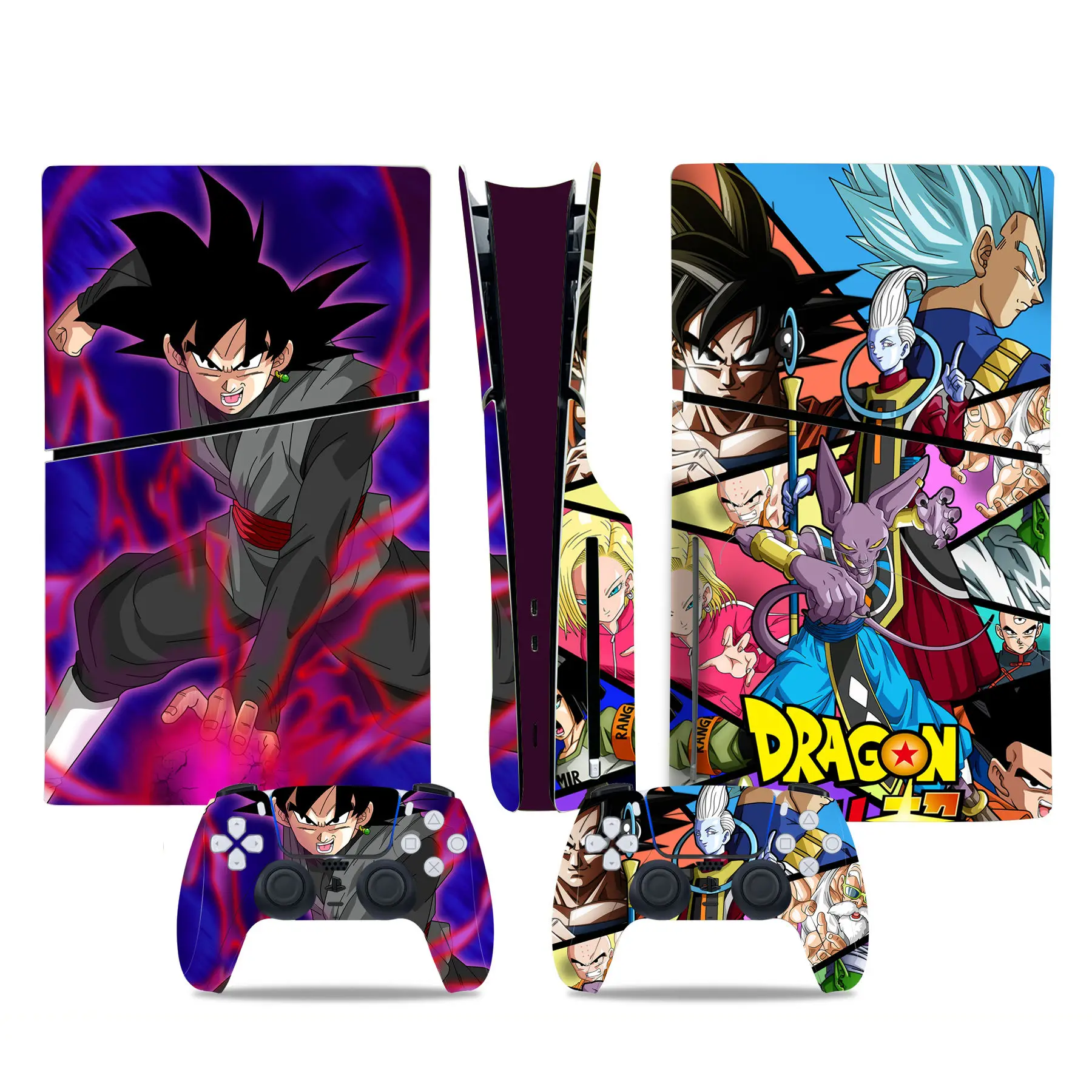 Dragon Ball Skin Sticker for Sony PS5 Slim Disc Digital Game Console Gamepad Case Anime Protector Cover Vinyl Skin Sticker