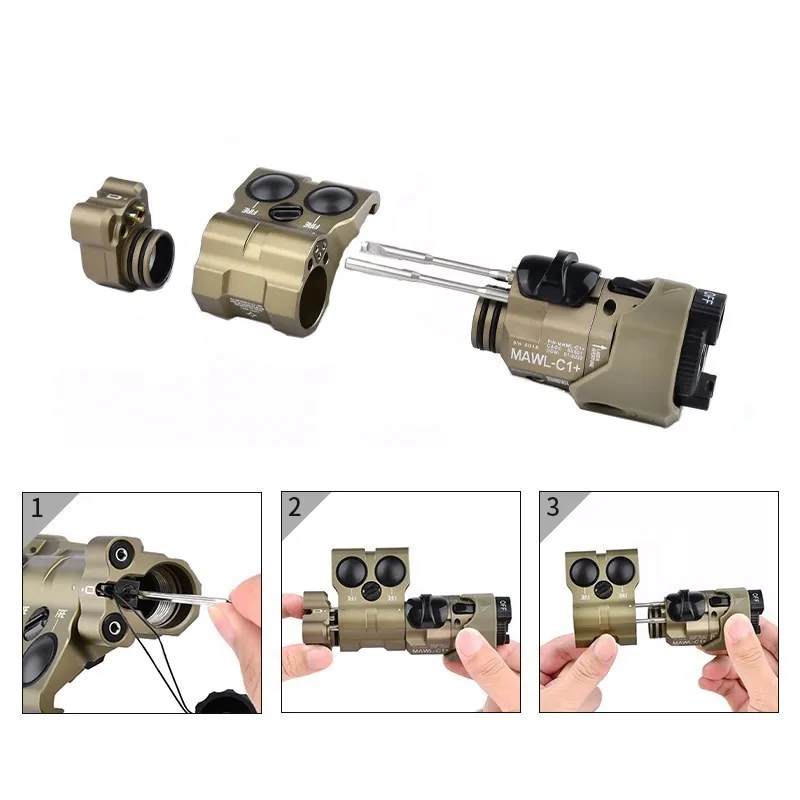 Imagem -04 - Tactical Airsoft All Metal Laser Sight Mawl-c1 Cnc Apontando Ponto Vermelho Verde e Azul Iluminação ir Luz de Arma Atualizado Mawl-c1 Novo