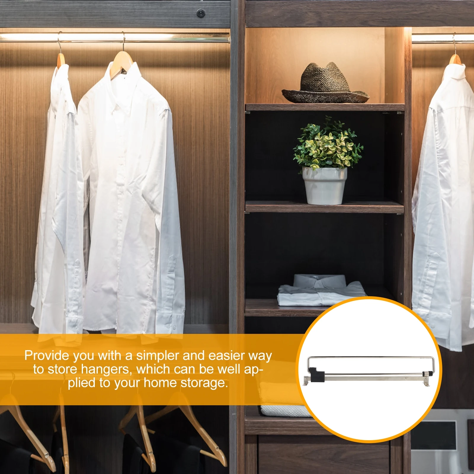 

1 set Telescopic Clothes Hanger Rack 50CM Silver Wall-mounted Storage Organizer Expandable Fashionable Closet Travel