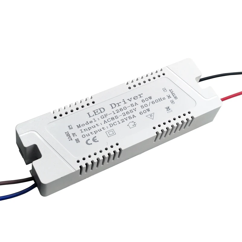 LED Power Supply DC 12V Transformer Switch Driver - Selectable 1A/2A/3A/5A Adapter for CCTV - AC110V-220V 6W to 60W Options