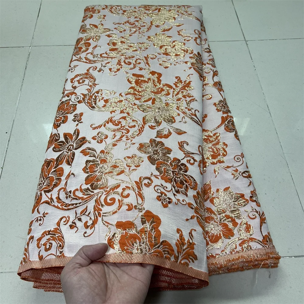 

2025 African Nigerian Tulle Lace Fabric Organza Embroidery High Quality Brocade Jacquard 5Yard for Party Gown Dress YXZ189