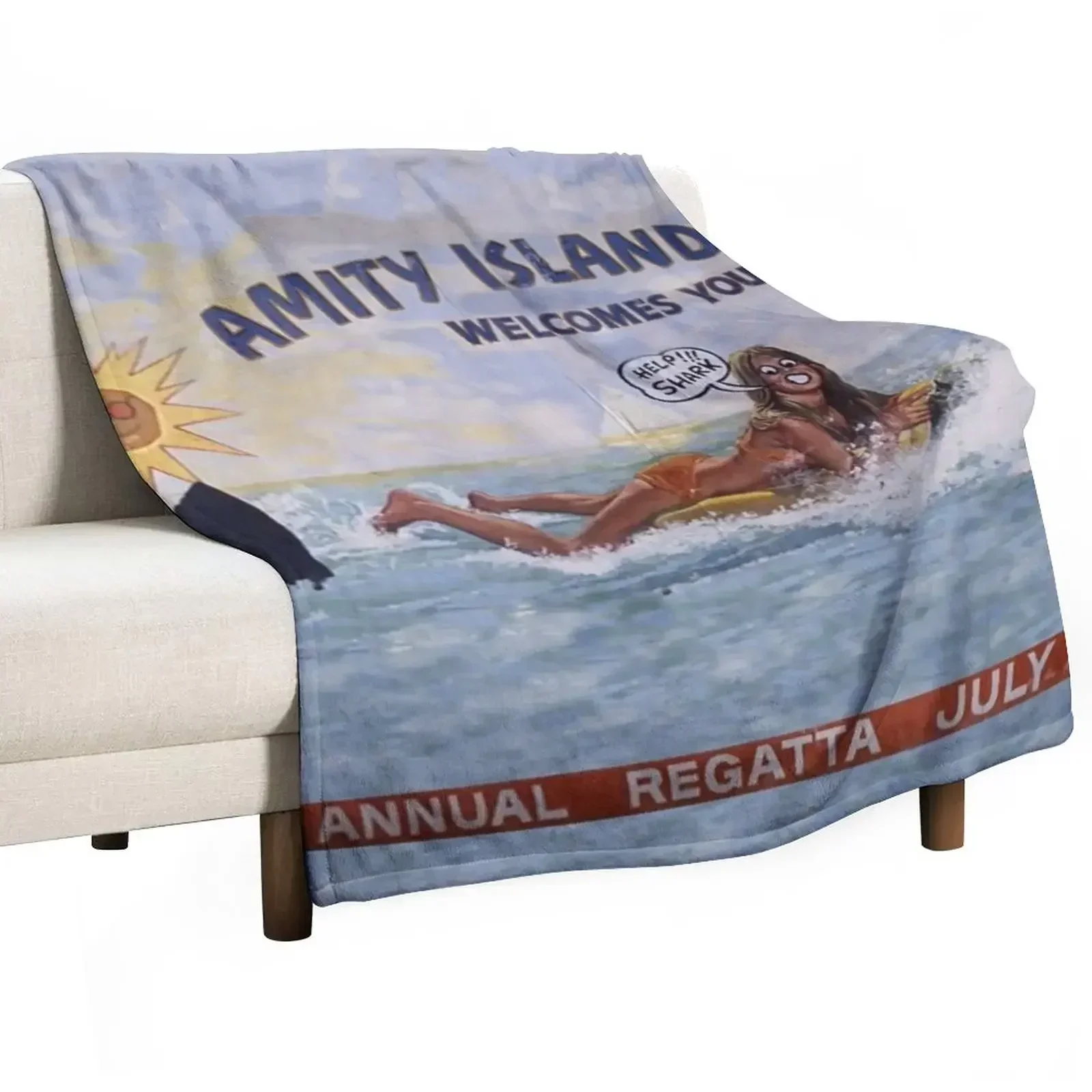 

Welcome To Amity Island Throw Blanket Blankets For Baby wednesday Furrys Blankets