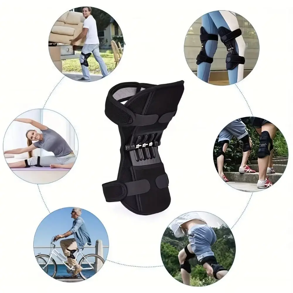 1/2PCS Rebound Spring Knee Protection Boosters Breathable Non-Slip Support Knee Pads Fixed Booster Knee Protector Leg Protection